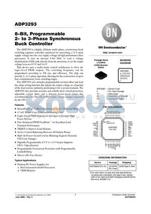 ADP3293 datasheet - 8-Bit, Programmable 2- to 3-Phase Synchronous Buck Controller