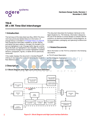 L-TTSI008321BL-2-DB datasheet - 8K x 8K Time-Slot Interchanger