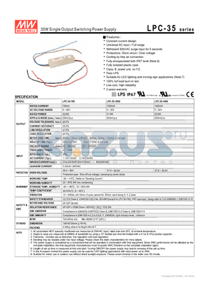 LPC-35_11 datasheet - 35W Single Output Switching Power Supply