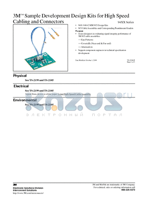 9404 datasheet - Sample Development Design Kits for High Speed Cabling and Connectors