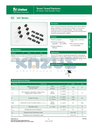 L0103NE datasheet - New 1 Amp bi-directional solid state switch series offering direct interface