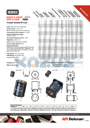 9405R-14 datasheet - Tunable Variable RF Coils