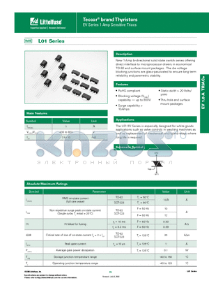 L0107DE datasheet - New 1 Amp bi-directional solid state switch series offering direct interface