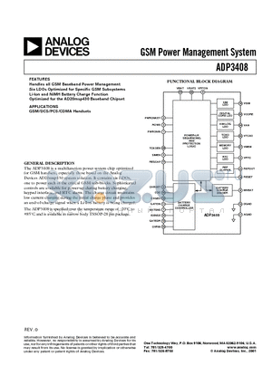 ADP3408 datasheet - GSM Power Management System