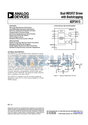 ADP3415 datasheet - Dual MOSFET Driver with Bootstrapping