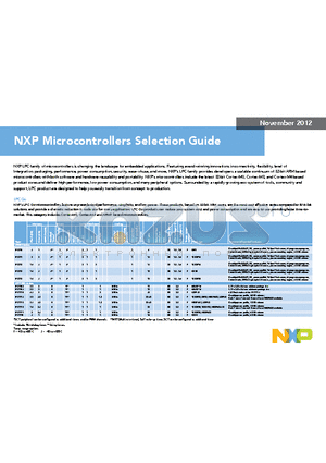 LPC11E00 datasheet - NXP Microcontrollers Selection Guide