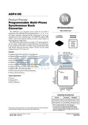 ADP4100JCPZ-RL7 datasheet - Programmable Multi-Phase Synchronous Buck Converter