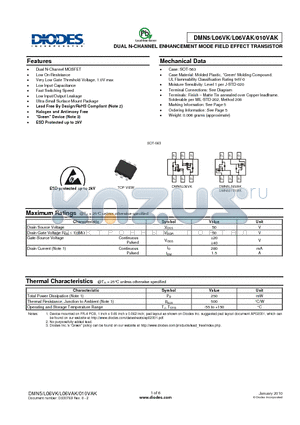 L06VK datasheet - DUAL N-CHANNEL ENHANCEMENT MODE FIELD EFFECT TRANSISTOR