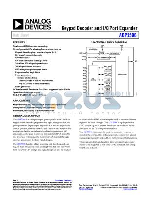 ADP5586ACBZ-01-R7 datasheet - Keypad Decoder and I/O Port Expander