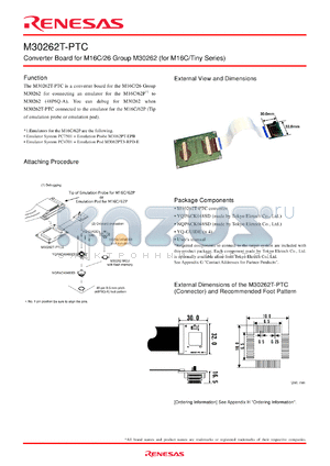 M30262T-PTC datasheet - Converter Board for M16C/26 Group M30262 (for M16C/Tiny Series)