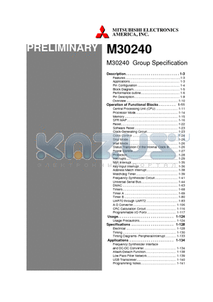 M30240 datasheet - M30240 Group Specification