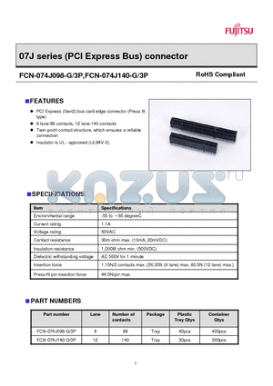 FCN-074J098-3P datasheet - (PCI Express Bus) connector