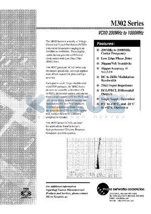 M302P06220800CC datasheet - VCXO 200MHz to 1000MHz