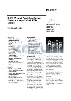 HLMP-EH08-TW000 datasheet - T-13/4 (5 mm) Precision Optical Performance AlInGaP LED Lamps