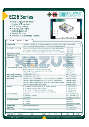 EC2600ETTTS-40000MTR datasheet - OSCILLATOR