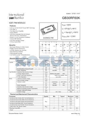 GB30RF60K datasheet - IGBT PIM MODULE