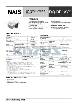 ADQ13Q009 datasheet - 30A POWER LATCHING RELAY