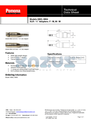 6863 datasheet - Sleek light weight design.