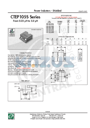 CTEP105S-0R2N datasheet - Power Inductors - Shielded