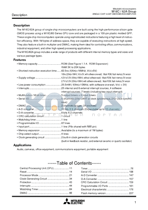 M30620SAGP datasheet - SINGLE-CHIP 16-BIT CMOS MICROCOMPUTER