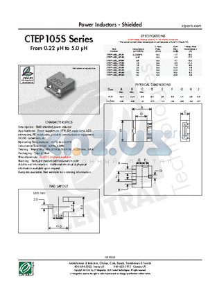 CTEP105SF-1R8M datasheet - Power Inductors - Shielded