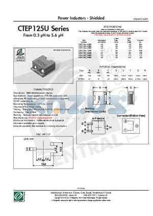 CTEP125U-4R3M datasheet - Power Inductors - Shielded