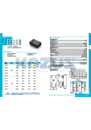 EC2A05N datasheet - 1.0 TO 1.5 WATT DC-DC CONVERTERS