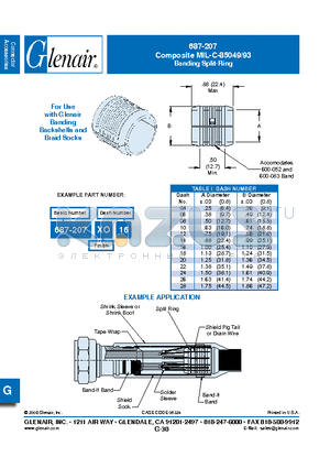 687-207XO6 datasheet - Composite MIL-C-85049/93 Banding Split-Ring