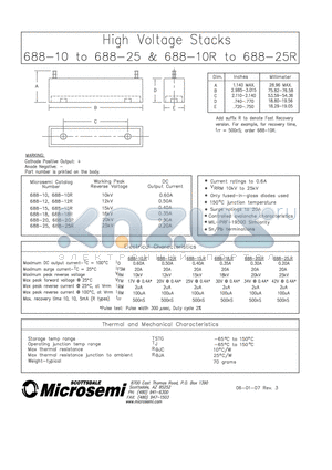688-10R datasheet - High Voltage Stacks