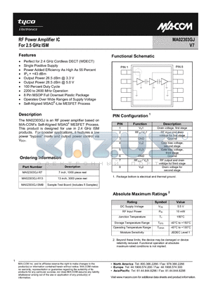 MA02303GJ-R13 datasheet - RF Power Amplifier IC For 2.5 GHz ISM