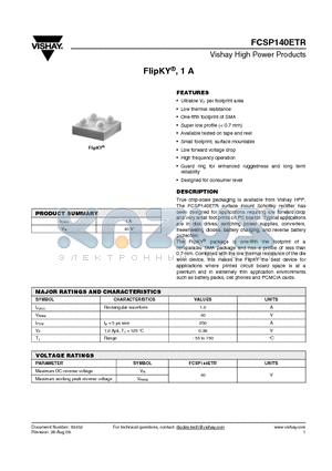 FCSP140ETR datasheet - surface mount Schottky rectifier