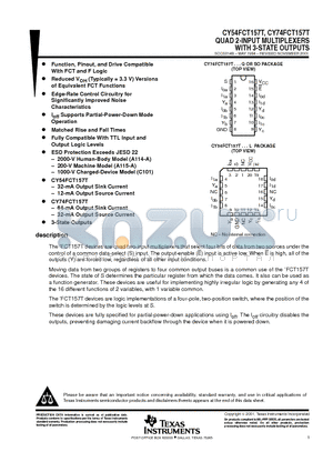 FCT157A datasheet - QUAD 2-INPUT MULTIPLEXERS