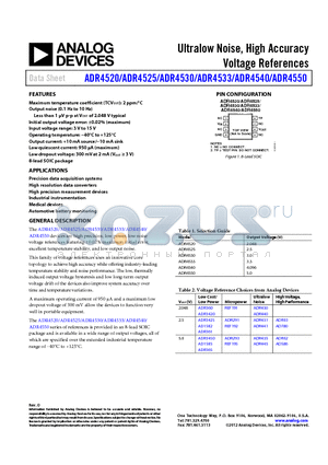 ADR4520ARZ-R7 datasheet - Ultralow Noise, High Accuracy