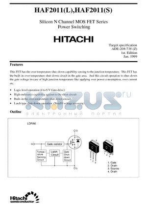 HAF2011L datasheet - Silicon N Channel MOS FET Series Power Switching