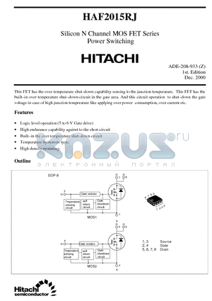 HAF2015RJ datasheet - SILICON N CHANNEL MOS FET SERIES POWER SWITCHING