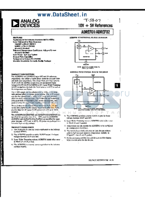 ADREF01E datasheet - 10V  5V References