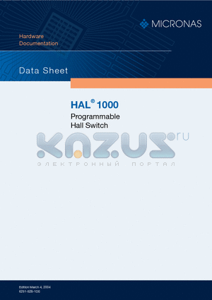 HAL1000UT-K datasheet - Programmable Hall Switch