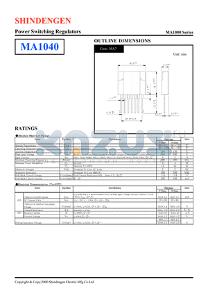 MA1040 datasheet - Power Switching Regulators