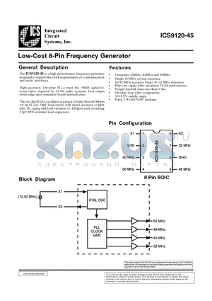 ICS9120M-45 datasheet - Low-Cost 8-Pin Frequency Generator
