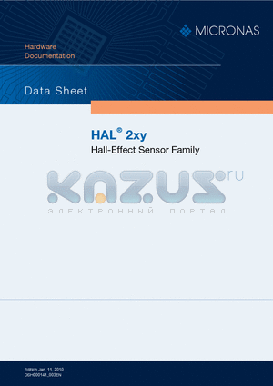 HAL206JQ-K datasheet - Hall-Effect Sensor Family