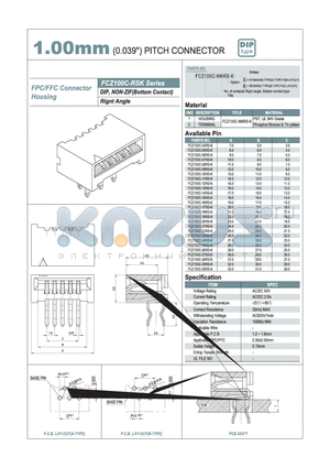 FCZ100C-05RR-K datasheet - 1.00mm PITCH CONNECTOR