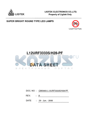 L12URF3333S-S46 datasheet - SUPER BRIGHT ROUND TYPE LED LAMPS