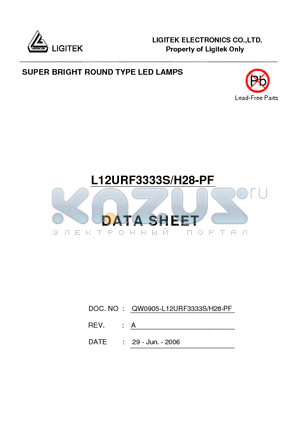 L12URF3333S-S46-PF datasheet - SUPER BRIGHT ROUND TYPE LED LAMPS