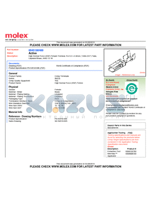 94518-0400 datasheet - High Normal Force (HNF) Female Terminal