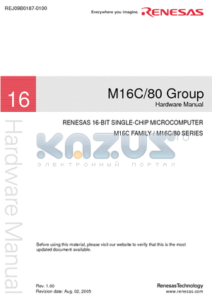 M30800SGP-BL datasheet - RENESAS 16-BIT SINGLE-CHIP MICROCOMPUTER M16C FAMILY / M16C/80 SERIES