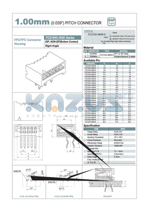 FCZ100C-27RS-K datasheet - 1.00mm PITCH CONNECTOR