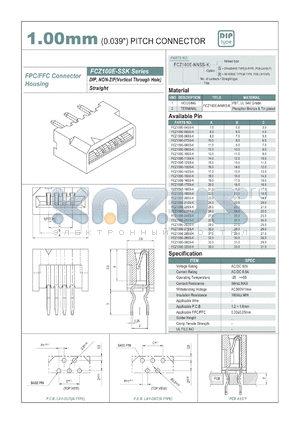 FCZ100E-05SR-K datasheet - 1.00mm PITCH CONNECTOR