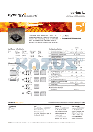 L151480F datasheet - Low Profile Designed for PCB Connections