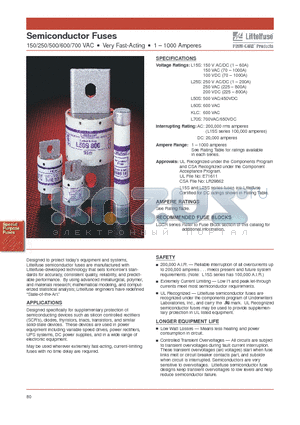 L15S100 datasheet - Semiconductor Fuses