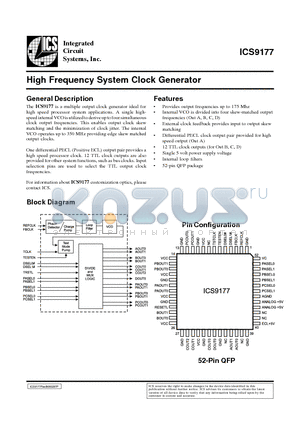 ICS9177-01CF52 datasheet - High Frequency System Clock Generator
